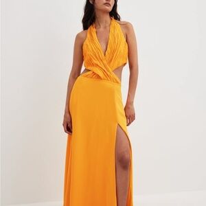 COS Vibrant Orange Backless Dress